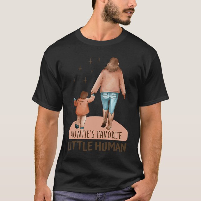 Auntie's Favorite Little Human Family Best Auntie T Shirt (Framsida)