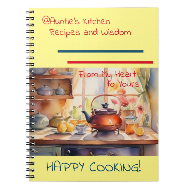@Auntie's Kitchen Recipes Spiral Notebook Anteckningsbok (Framsidan)