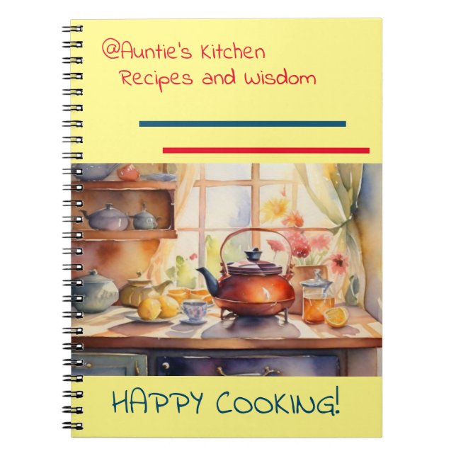 @Auntie's Kitchen Recipes Spiral Notebook Anteckningsbok (Framsidan)