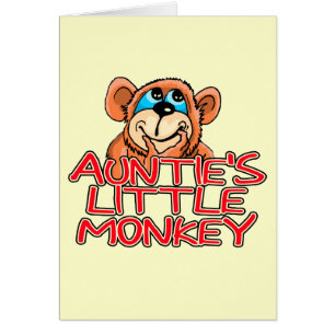 Auntie's Little Monkey Tshirts and Gifts Hälsningskort