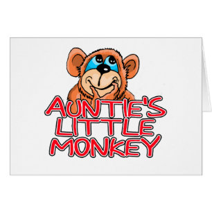 Auntie's Little Monkey Tshirts and Gifts Hälsningskort