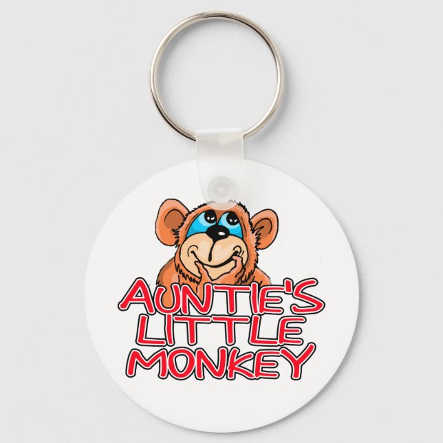 Auntie's Little Monkey Tshirts and Gifts Nyckelring (Framsida)