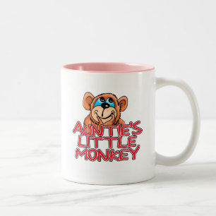Auntie's Little Monkey Tshirts and Gifts Två-Tonad Mugg