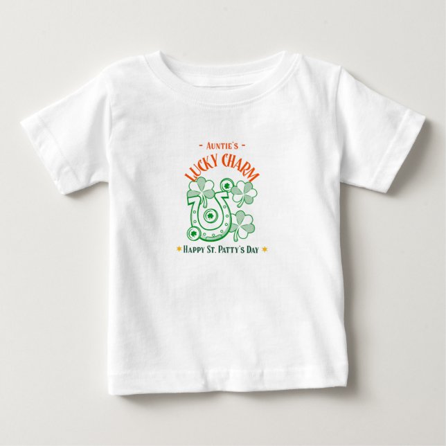 Auntie's Lucky Charm Lycklig St. Pattys dag T Shirt (Framsida)