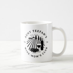 Auntie's Wine Club för mammor T-shirt - Svart Kaffemugg