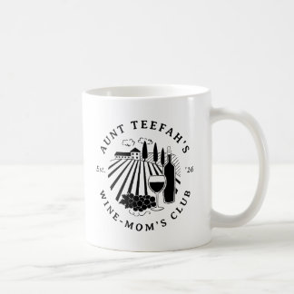 Auntie's Wine Club för mammor T-shirt - Svart Kaffemugg