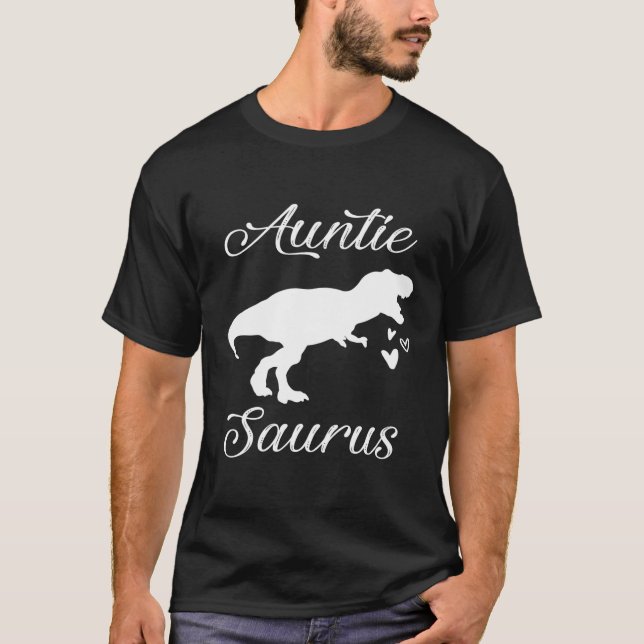 Auntiesaurus Gift Auntie Saurus Dinosaur New Moste T Shirt (Framsida)