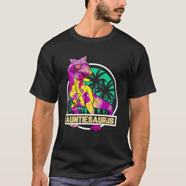 Auntiesaurus Rex Auntie Saurus Dinosaur T Shirt (Framsida)