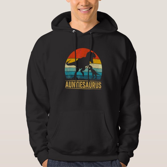 Auntiesaurus Rex Dinosaur Auntie Mors dag Hoodie (Framsida)