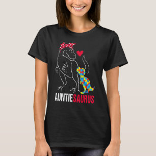 Auntiesaurus Rex Dinosaur Auntie Saurus Autism Awa T Shirt