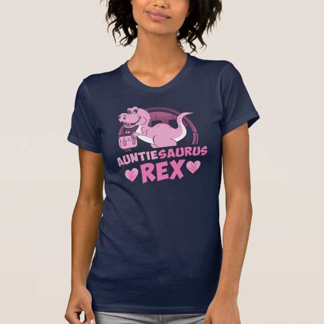 Auntiesaurus Rex Dinosaur Gift för Moster T Shirt (Framsida)