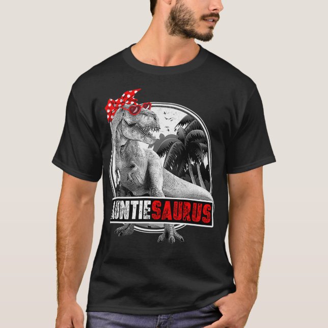 Auntiesaurus Shirt T-Rex Auntie Dinosaur T (Framsida)