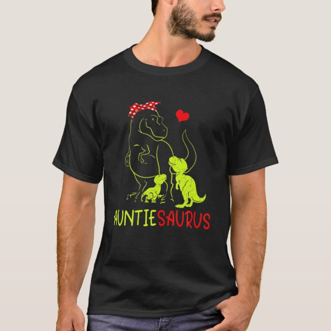 Auntiesaurus T Rex Auntie Saurus Dinosaur Familj M T Shirt (Framsida)