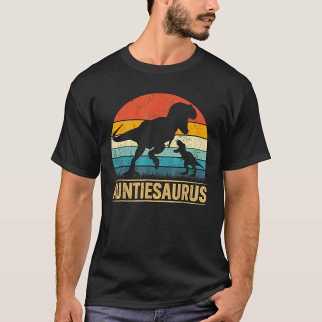Auntiesaurus t Rex Dinosaur Auntie Funny Mor Shirt (Framsida)