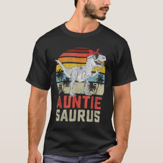 Auntiesaurus T Rex Dinosaur Auntie Saurus Familj M Shirt