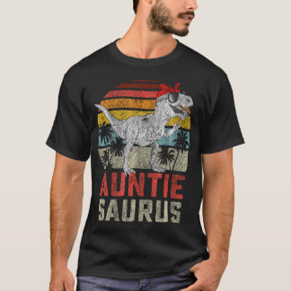 Auntiesaurus T Rex Dinosaur Auntie Saurus Familj M Shirt