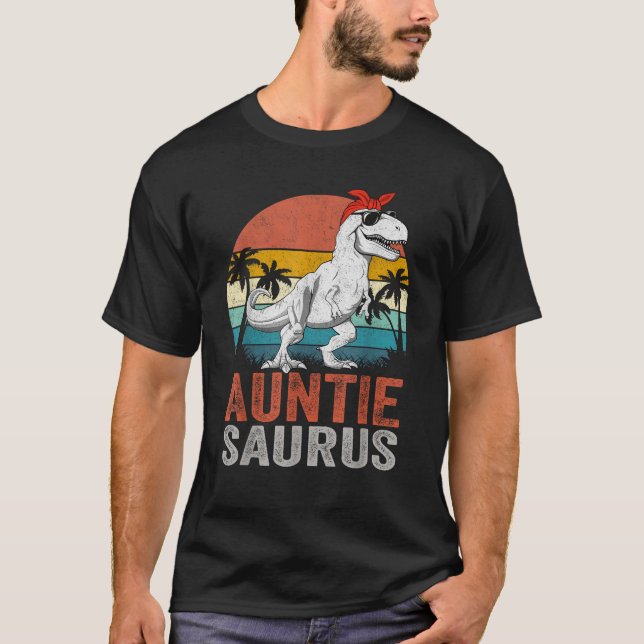 Auntiesaurus T Rex Dinosaur Auntie Saurus Family M T Shirt (Framsida)