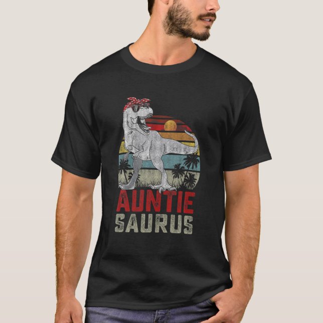 Auntiesaurus T Rex Dinosaur Auntie Saurus Mammor Shirt (Framsida)