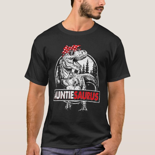 Auntiesaurus t Rex Dinosaur Auntie Saurus Mor Shirt (Framsida)