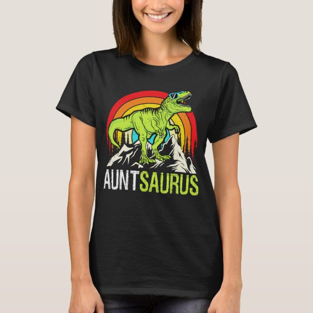 Auntsaurus Dinosaur t Rex Moster Saurus Matching Shirt (Framsida)