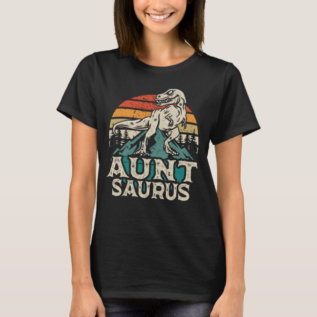 Auntsaurus Dinosaur t Rex Moster Saurus Matching Shirt (Framsida)
