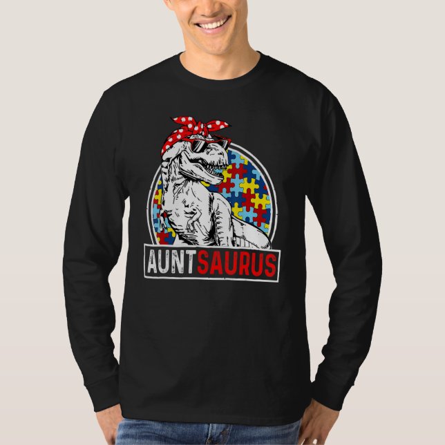 Auntsaurus Rex Dinosaur Autism Aunt Saurus Family  T Shirt (Framsida)
