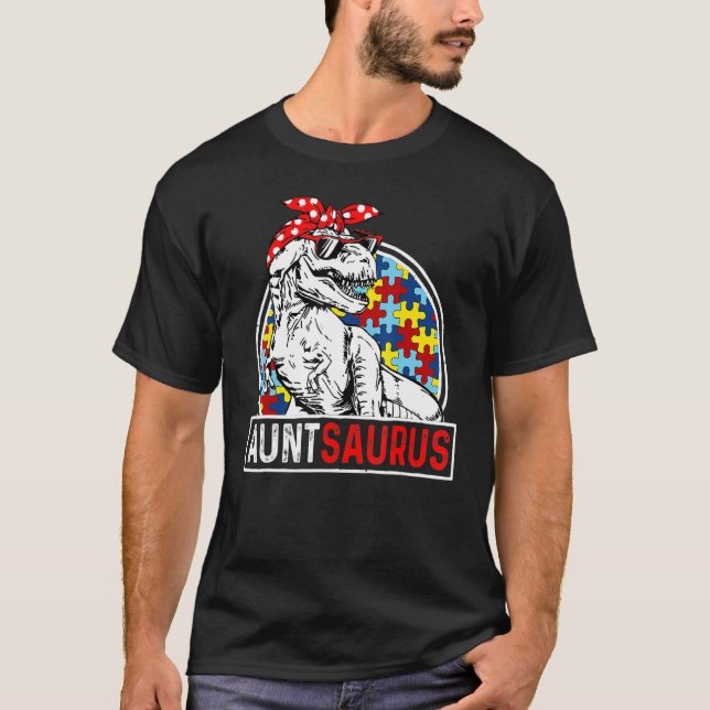 Auntsaurus Rex Dinosaur Autism Aunt Saurus Family  T Shirt (Framsida)