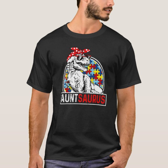Auntsaurus Rex Dinosaur Autism Aunt Saurus Family  T Shirt (Framsida)