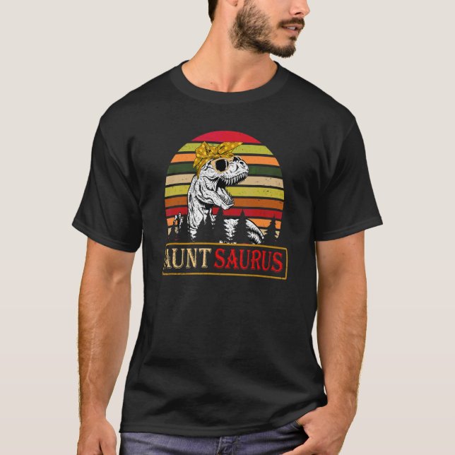 Auntsaurus Rex Dinosaur Moster Saurus Family Mammo T Shirt (Framsida)