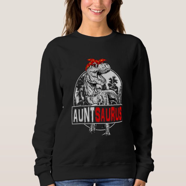 Auntsaurus Rex Dinosaur Moster Saurus Family Match T Shirt (Framsida)