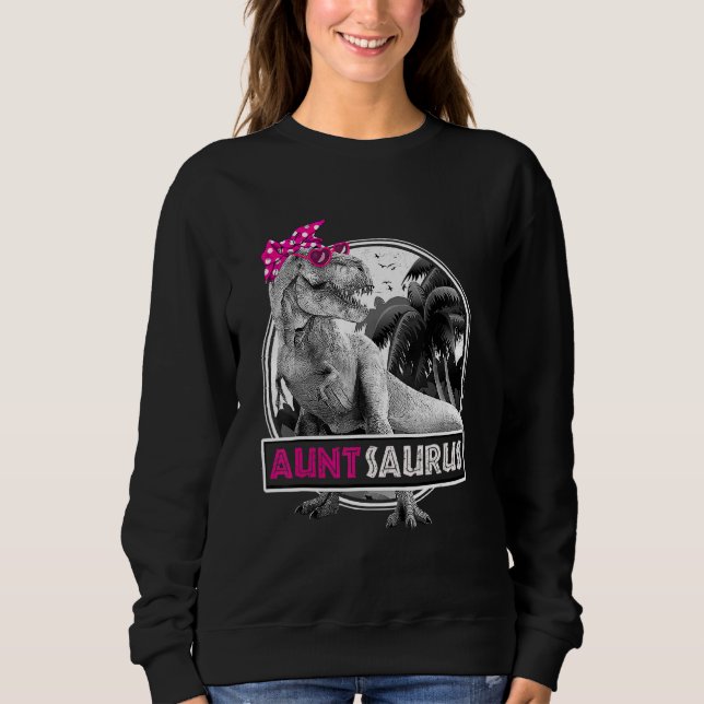 Auntsaurus t Rex Dinosaur Moster Saurus Familj Shirt (Framsida)