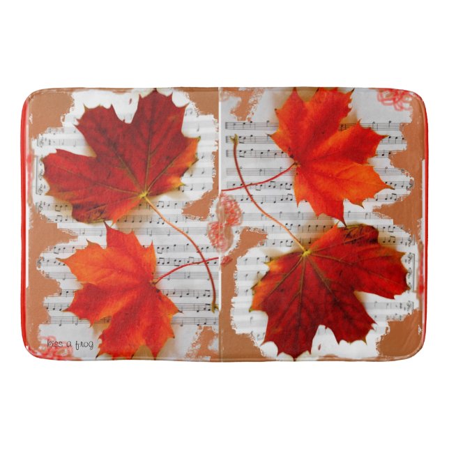 Auntumn löv med musik badrumsmatta (Framsidan)