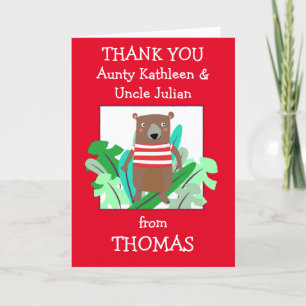 Aunty farbror Namn Cute Bear Löv Tack Kort
