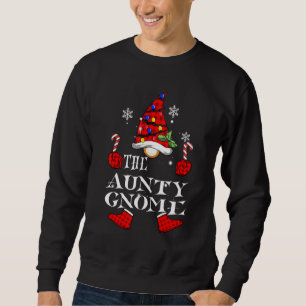 Aunty Gnome Buffalo Plade Matching Family Julafton Lång Ärmad Tröja