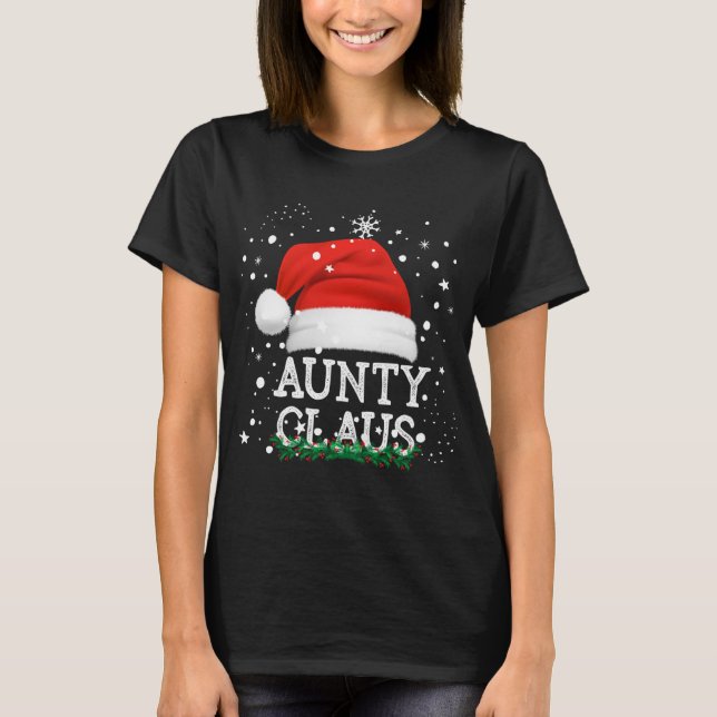 Aunty Jultomten Cute Matching Familjejul P T Shirt (Framsida)