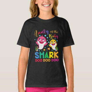 Aunty Of The Baby Shark Birthday Aunty Shark  T Shirt