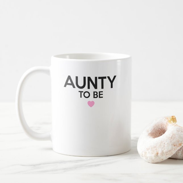 Aunty Till Vara Gullig Utskrift för baby shower Kaffemugg (Med munk)