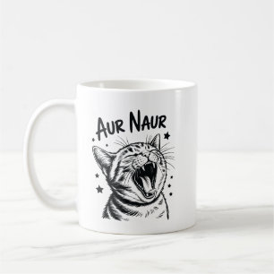 Aur Naur Roligt Katt Meme Söt Katt Älskare Estetik Kaffemugg