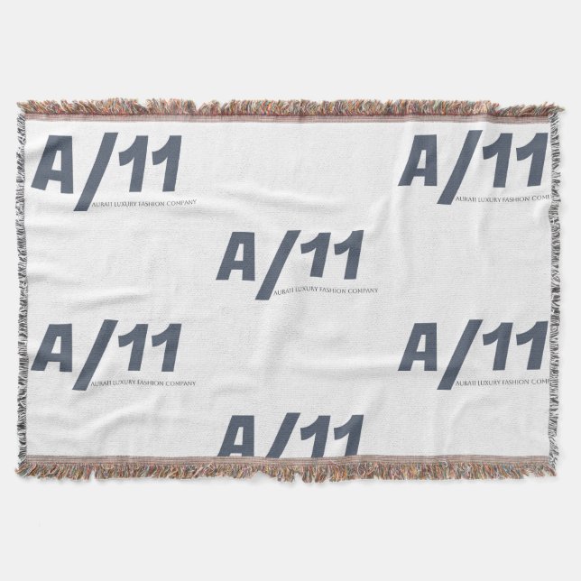 Aura11 Luxury Logotyp Woven Blanket Filt (Framsidan)