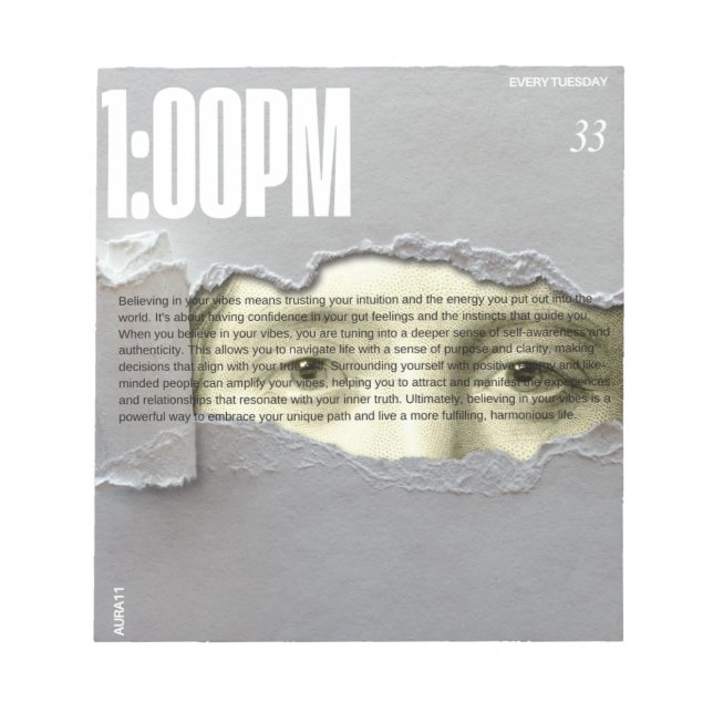 Aura11 tror på dina vibes anteckningsblock (Framsida)