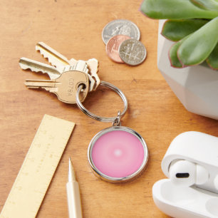 Aura Aesthetic Keychain Rund Silverfärgad Nyckelring