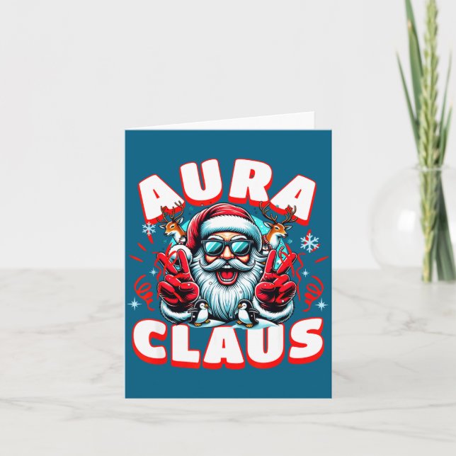 Aura Claus For Funny Santa Christmas Meme Quote  Kort (Framsida)