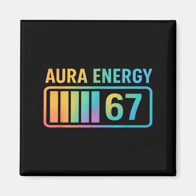 Aura Energi 67 Gen Alpha 6 7 Meme Oändlig Rizz St Magnet (Framsidan)