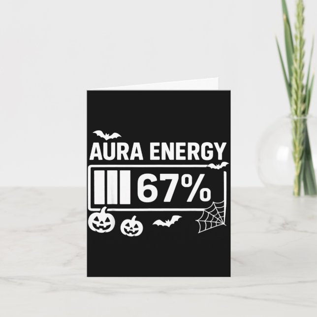 Aura energi 67 procent 6 7 meme halloween  kort (Framsida)