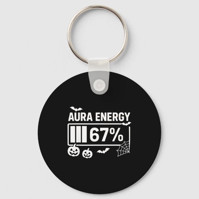 Aura energi 67 procent 6 7 meme halloween  nyckelring (Framsida)