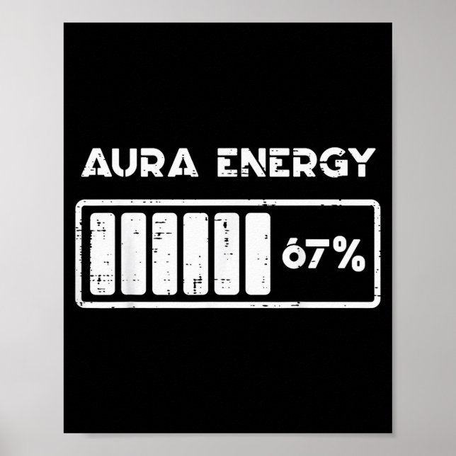 Aura Energi 67 Procent Roligt Nummer 6 7 Meme Kvin Poster (Framsidan)