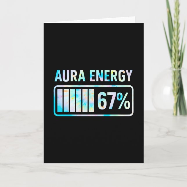 Aura Energy 67 67 Six Seven Meme  Kort (Framsida)