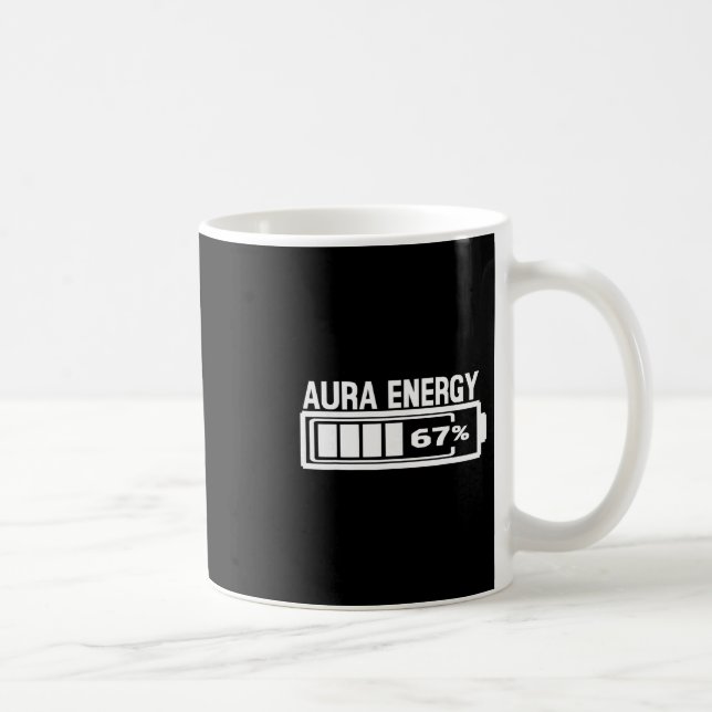 Aura Energy 67 Funny Sex Seven Meme Gen Alpha Slan Kaffemugg (Höger)