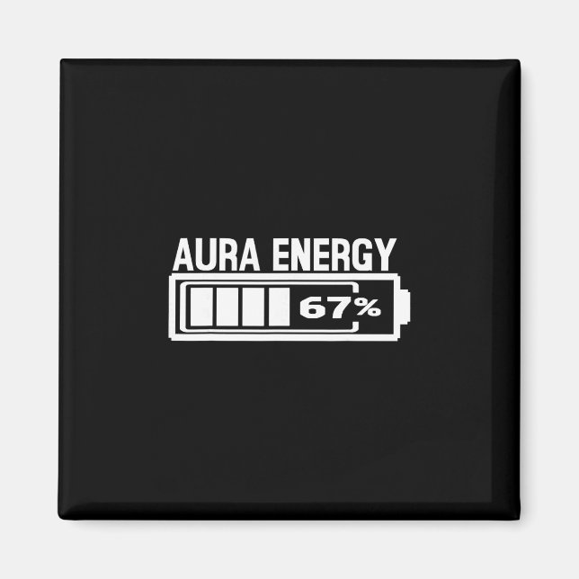 Aura Energy 67 Funny Sex Seven Meme Gen Alpha Slan Magnet (Framsidan)
