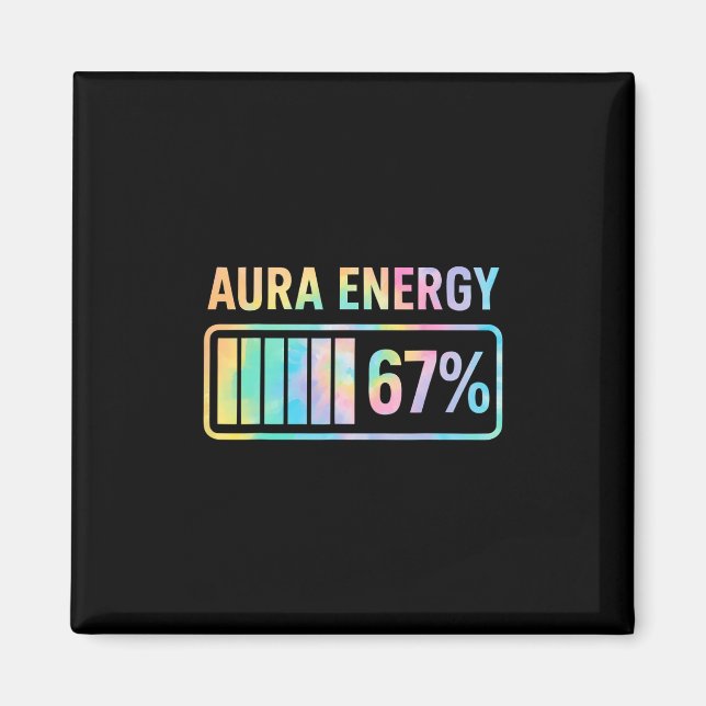 Aura Energy 67 Funny Sex Seven Meme Gen Alpha Slan Magnet (Framsidan)